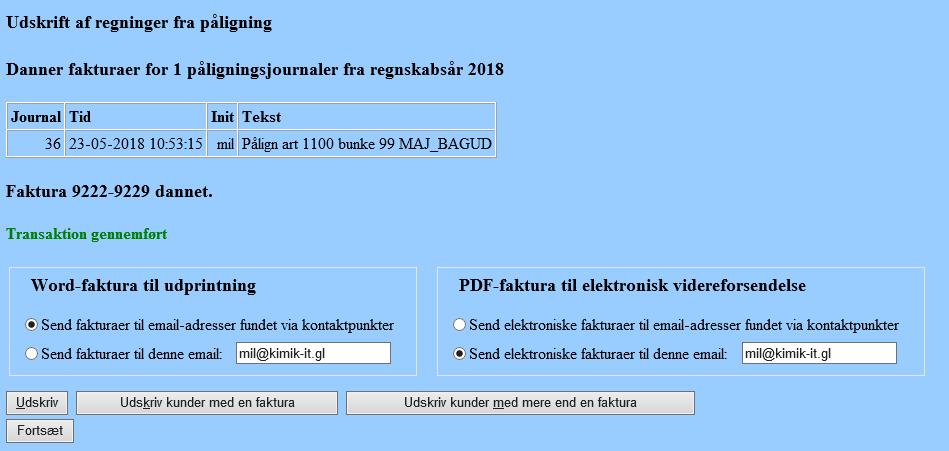 klar til udskrift